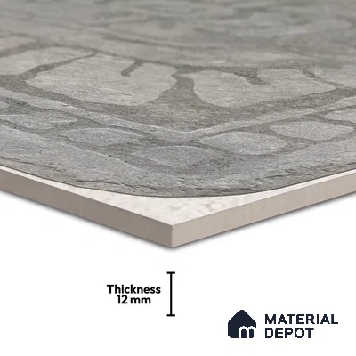 Parking Floor & Wall TL 00060 E Grey 2 ft x 1 ft Matte Finish Stone Vitrified Tile - 12 mm | 32 Random Faces | Suitable For Heavy Duty Outdoor Areas