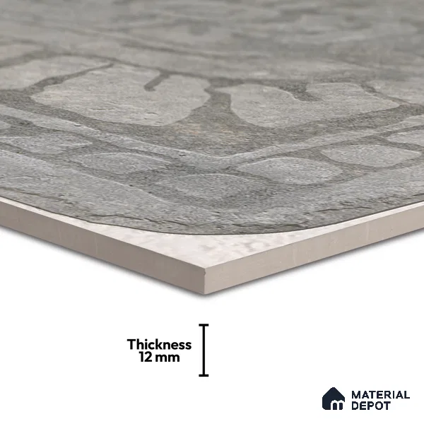 Parking Floor & Wall TL 00060 E Grey 2 ft x 1 ft Matte Finish Stone Vitrified Tile - 12 mm | 32 Random Faces | Suitable For Heavy Duty Outdoor Areas