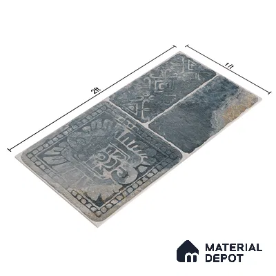 Parking Floor & Wall TL 00060 F Noir Black 2 ft x 1 ft Matte Finish Stone Vitrified Tile - 12 mm | 32 Random Faces | Suitable For Heavy Duty Outdoor Areas