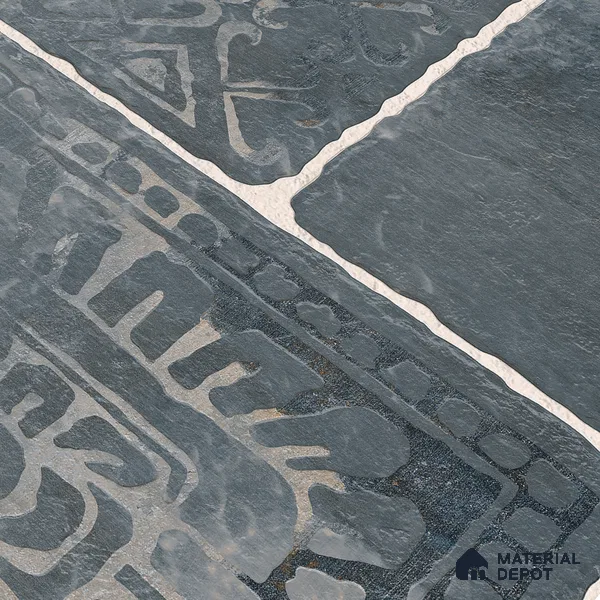 Parking Floor & Wall TL 00060 F Noir Black 2 ft x 1 ft Matte Finish Stone Vitrified Tile - 12 mm | 32 Random Faces | Suitable For Heavy Duty Outdoor Areas