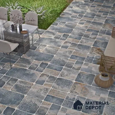Parking Floor & Wall TL 00060 F Noir Black 2 ft x 1 ft Matte Finish Stone Vitrified Tile - 12 mm | 32 Random Faces | Suitable For Heavy Duty Outdoor Areas