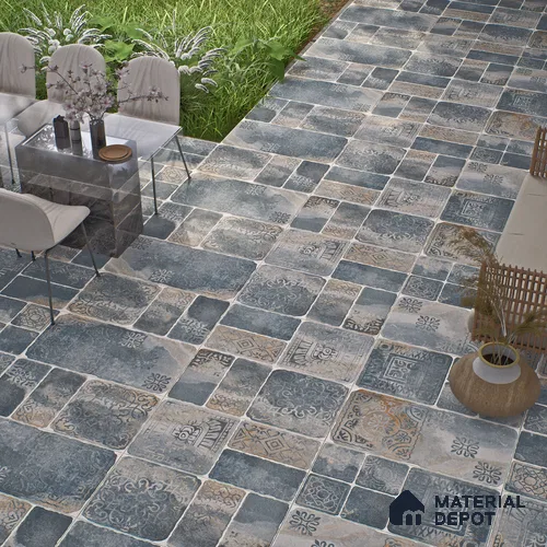Parking Floor & Wall TL 00060 F Noir Black 2 ft x 1 ft Matte Finish Stone Vitrified Tile - 12 mm | 32 Random Faces | Suitable For Heavy Duty Outdoor Areas