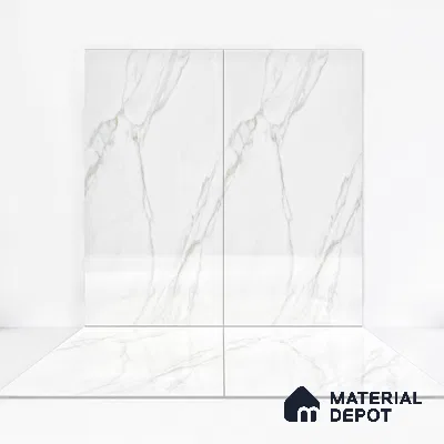 Endless Floor & Wall Vitrified Tile Statuario Venus White 4 ft x 2 ft | TL 01187 Glossy Finish - 9 mm | Suitable for Living Room, Bedroom (Sample)