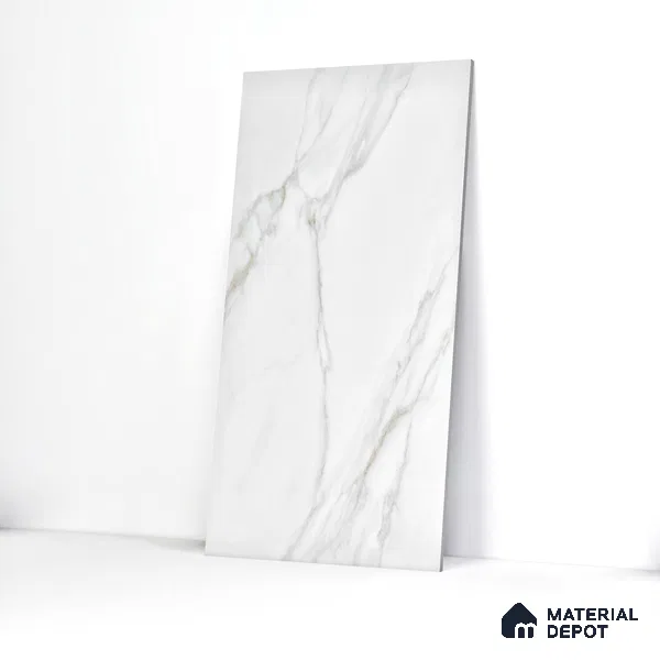 Endless Floor & Wall Vitrified Tile Statuario Venus White 4 ft x 2 ft | TL 01187 Glossy Finish - 9 mm | Suitable for Living Room, Bedroom (Sample)