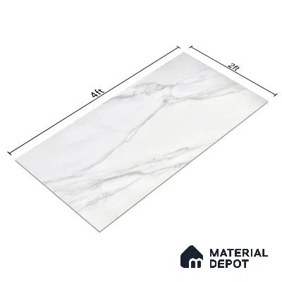 Endless Floor & Wall Vitrified Tile Statuario Venus White 4 ft x 2 ft | TL 01187 Glossy Finish - 9 mm | Suitable for Living Room, Bedroom (Sample)