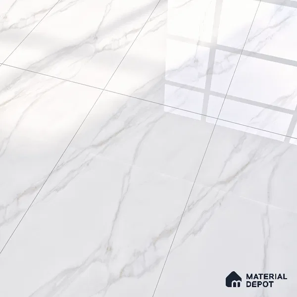 Endless Floor & Wall Vitrified Tile Statuario Venus White 4 ft x 2 ft | TL 01187 Glossy Finish - 9 mm | Suitable for Living Room, Bedroom (Sample)