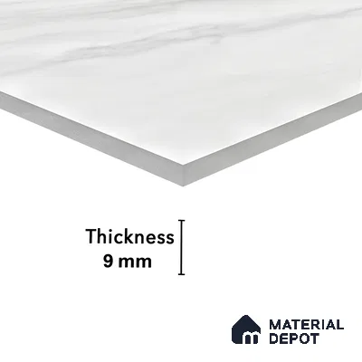 Endless Floor & Wall Vitrified Tile Statuario Venus White 4 ft x 2 ft | TL 01187 Glossy Finish - 9 mm | Suitable for Living Room, Bedroom (Sample)