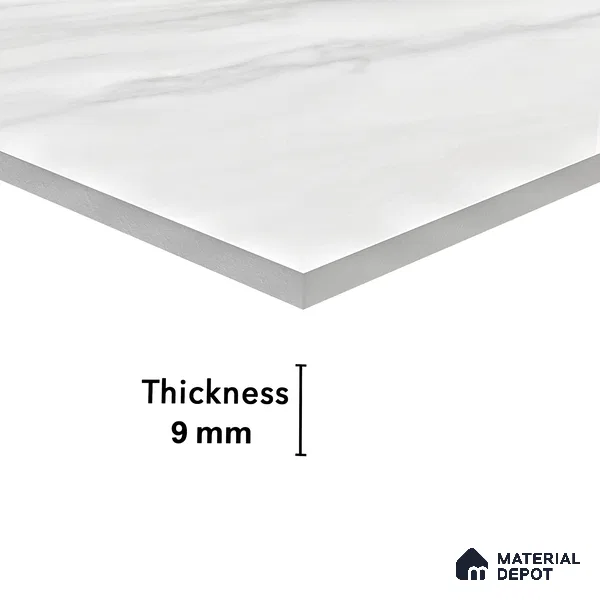 Endless Floor & Wall Vitrified Tile Statuario Venus White 4 ft x 2 ft | TL 01187 Glossy Finish - 9 mm | Suitable for Living Room, Bedroom (Sample)