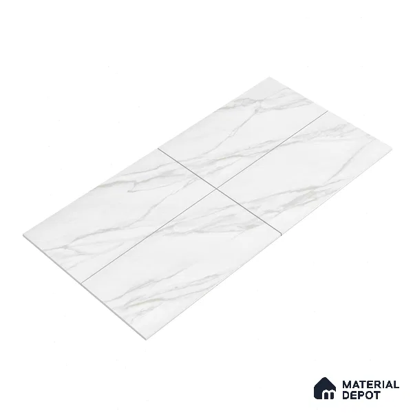 Endless Floor & Wall Vitrified Tile Statuario Venus White 4 ft x 2 ft | TL 01187 Glossy Finish - 9 mm | Suitable for Living Room, Bedroom (Sample)
