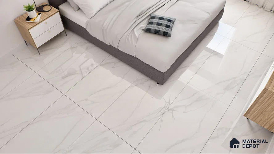 Endless Floor & Wall Vitrified Tile Statuario Venus White 4 ft x 2 ft | TL 01187 Glossy Finish - 9 mm | Suitable for Living Room, Bedroom