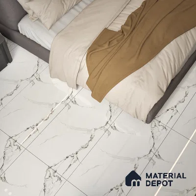Endless Floor & Wall Tile TL 02941 White 1600 x 800 mm Glossy Finish Vitrified Tile - 9 mm | Suitable For Living Room, Bedroom