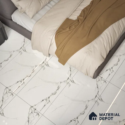 Endless Floor & Wall Tile TL 02941 White 1600 x 800 mm Glossy Finish Vitrified Tile - 9 mm | Suitable For Living Room, Bedroom