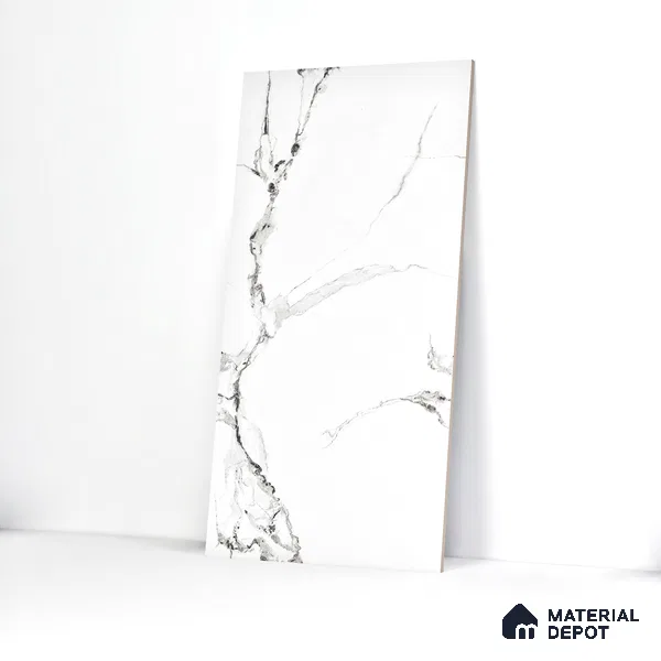 Endless Floor & Wall Tile TL 02941 White 1600 x 800 mm Glossy Finish Vitrified Tile - 9 mm | Suitable For Living Room, Bedroom
