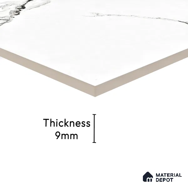 Endless Floor & Wall Tile TL 02941 White 1600 x 800 mm Glossy Finish Vitrified Tile - 9 mm | Suitable For Living Room, Bedroom