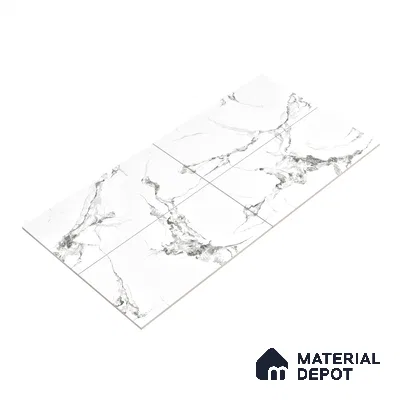Endless Floor & Wall Tile TL 02941 White 1600 x 800 mm Glossy Finish Vitrified Tile - 9 mm | Suitable For Living Room, Bedroom
