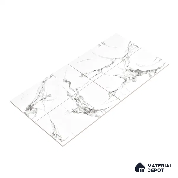 Endless Floor & Wall Tile TL 02941 White 1600 x 800 mm Glossy Finish Vitrified Tile - 9 mm | Suitable For Living Room, Bedroom