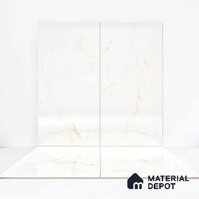 Endless Floor & Wall Tile TL 02948 White Tora 1600 x 800 mm Glossy Finish Vitrified Tile - 9 mm | Suitable For Living Room, Bedroom