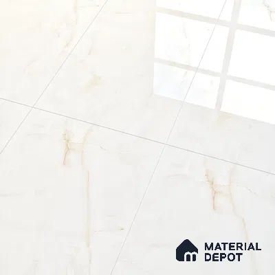 Endless Floor & Wall Tile TL 02948 White Tora 1600 x 800 mm Glossy Finish Vitrified Tile - 9 mm | Suitable For Living Room, Bedroom