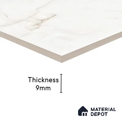 Endless Floor & Wall Tile TL 02948 White Tora 1600 x 800 mm Glossy Finish Vitrified Tile - 9 mm | Suitable For Living Room, Bedroom