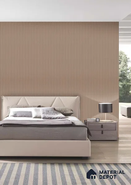 Beige Plain Colour Louver PN 03184 8 ft x 4.9 inch Charcoal Panel - 8 mm | Suitable for Feature Wall, TV Unit & Living Room | Width is Subjected to 5% Variation