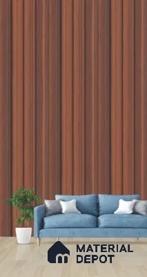 Brown Wooden Louver PN 03276 8 ft x 4.9 inch Charcoal Panel - 8 mm | Suitable for Feature Wall, TV Unit & Living Room | Width is Subjected to 5% Variation