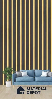 Brown Plain Colour Louver PN 03281 8 ft x 4.9 inch Charcoal Panel - 8 mm | Suitable for Feature Wall, TV Unit & Living Room | Width is Subjected to 5% Variation