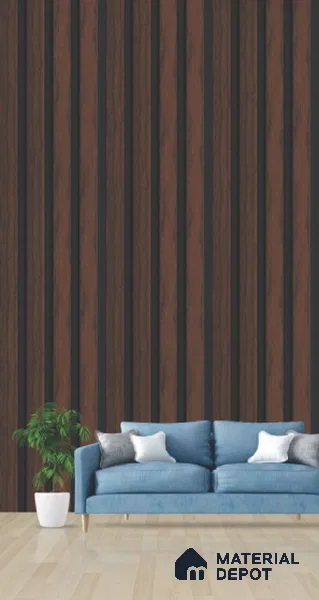 Wooden Look PN 03284 8 ft x 4.9 inch Charcoal Panel - 8 mm | Suitable for Feature Wall, TV Unit & Living Room | Width is Subjected to 5% Variation