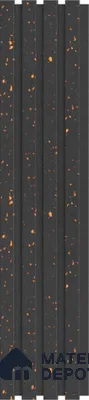 Black Patterned Louver PN 03285 8 ft x 4.9 inch Charcoal Panel - 8 mm | Suitable for Feature Wall, TV Unit & Living Room | Width is Subjected to 5% Variation