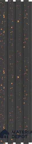 Black Patterned Louver PN 03285 8 ft x 4.9 inch Charcoal Panel - 8 mm | Suitable for Feature Wall, TV Unit & Living Room | Width is Subjected to 5% Variation
