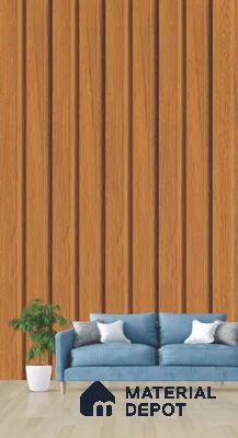 Brown Wooden Louver PN 03289 8 ft x 4.9 inch Charcoal Panel - 8 mm | Suitable for Feature Wall, TV Unit & Living Room | Width is Subjected to 5% Variation
