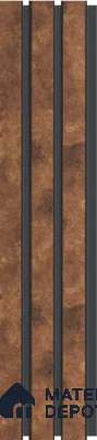 Brown Wooden Louver PN 03294 8 ft x 4.9 inch Charcoal Panel - 8 mm | Suitable for Feature Wall, TV Unit & Living Room | Width is Subjected to 5% Variation
