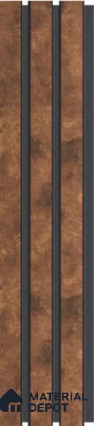 Brown Wooden Louver PN 03294 8 ft x 4.9 inch Charcoal Panel - 8 mm | Suitable for Feature Wall, TV Unit & Living Room | Width is Subjected to 5% Variation