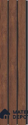 Brown Wooden Louver PN 03298 8 ft x 4.9 inch Charcoal Panel - 8 mm | Suitable for Feature Wall, TV Unit & Living Room | Width is Subjected to 5% Variation