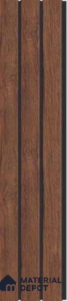 Brown Wooden Louver PN 03298 8 ft x 4.9 inch Charcoal Panel - 8 mm | Suitable for Feature Wall, TV Unit & Living Room | Width is Subjected to 5% Variation