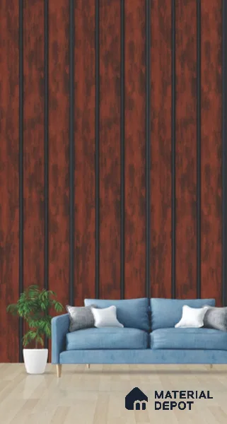 Brown Rustic Look PN 03300 8 ft x 4.9 inch Charcoal Panel - 8 mm | Suitable for Feature Wall, TV Unit & Living Room | Width is Subjected to 5% Variation