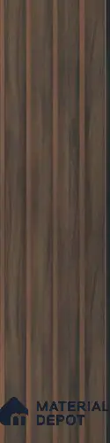 Brown Wooden Louver PN 03032 8 ft x 4.9 inch Charcoal Panel - 8 mm | Suitable for Feature Wall, TV Unit & Living Room | Width is Subjected to 5% Variation