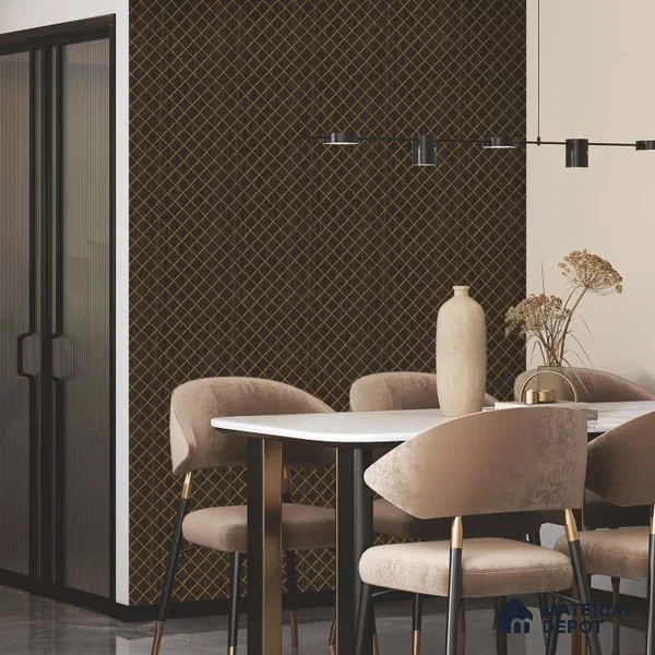 Brown Patterned Look PVC Decorative Wall Panel PN 03327 8 ft x 2 ft - 1 mm | Suitable for Feature Wall, TV Unit & Living Room | Width is Subjected to 5% Variation
