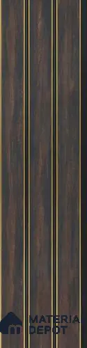 Brown Wooden Louver PN 03018 8 ft x 4.9 inch Charcoal Panel - 8 mm | Suitable for Feature Wall, TV Unit & Living Room | Width is Subjected to 5% Variation