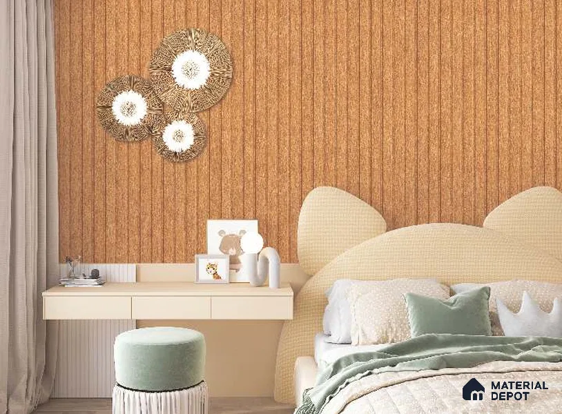 Brown Wooden Louver PN 03039 8 ft x 4.9 inch Charcoal Panel - 8 mm | Suitable for Feature Wall, TV Unit & Living Room | Width is Subjected to 5% Variation
