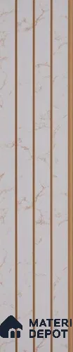 Grey Marble Louver PN 03203 8 ft x 4.9 inch Charcoal Panel - 8 mm | Suitable for Feature Wall, TV Unit & Living Room | Width is Subjected to 5% Variation
