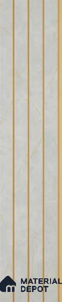 Grey Marble Louver PN 03204 8 ft x 4.9 inch Charcoal Panel - 8 mm | Suitable for Feature Wall, TV Unit & Living Room | Width is Subjected to 5% Variation
