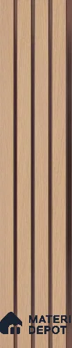 Brown Wooden Louver PN 03207 8 ft x 4.9 inch Charcoal Panel - 8 mm | Suitable for Feature Wall, TV Unit & Living Room | Width is Subjected to 5% Variation
