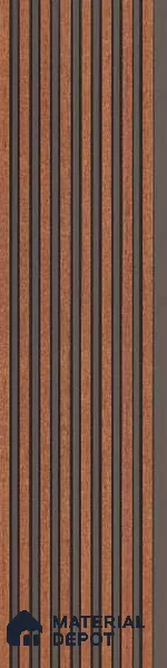 Brown Wooden Louver PN 03046 8 ft x 4.9 inch Charcoal Panel - 8 mm | Suitable for Feature Wall, TV Unit & Living Room | Width is Subjected to 5% Variation