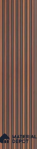 Brown Wooden Louver PN 03047 8 ft x 4.9 inch Charcoal Panel - 8 mm | Suitable for Feature Wall, TV Unit & Living Room | Width is Subjected to 5% Variation