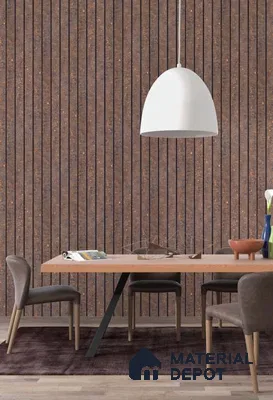 Brown Patterned Louver PN 03210 8 ft x 4.9 inch Charcoal Panel - 8 mm | Suitable for Feature Wall, TV Unit & Living Room | Width is Subjected to 5% Variation
