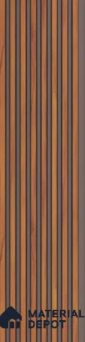 Brown Wooden Louver PN 03048 8 ft x 4.9 inch Charcoal Panel - 8 mm | Suitable for Feature Wall, TV Unit & Living Room | Width is Subjected to 5% Variation
