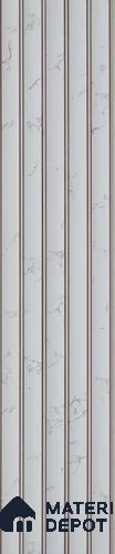 White Marble Louver PN 03211 8 ft x 4.9 inch Charcoal Panel - 8 mm | Suitable for Feature Wall, TV Unit & Living Room | Width is Subjected to 5% Variation