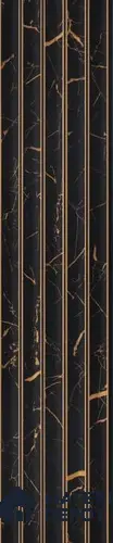 Black Marble Louver PN 03212 8 ft x 4.9 inch Charcoal Panel - 8 mm | Suitable for Feature Wall, TV Unit & Living Room | Width is Subjected to 5% Variation