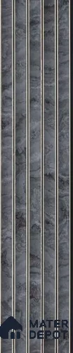 Grey Marble Louver PN 03214 8 ft x 4.9 inch Charcoal Panel - 8 mm | Suitable for Feature Wall, TV Unit & Living Room | Width is Subjected to 5% Variation