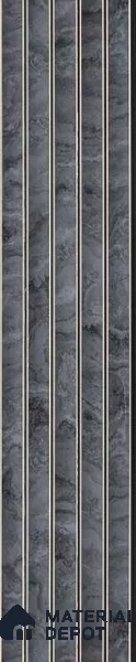 Grey Marble Louver PN 03214 8 ft x 4.9 inch Charcoal Panel - 8 mm | Suitable for Feature Wall, TV Unit & Living Room | Width is Subjected to 5% Variation
